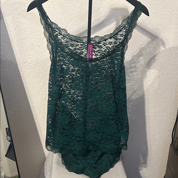 Other - Green Lace Tank Top and Shorts Set by Adore me. NWT.